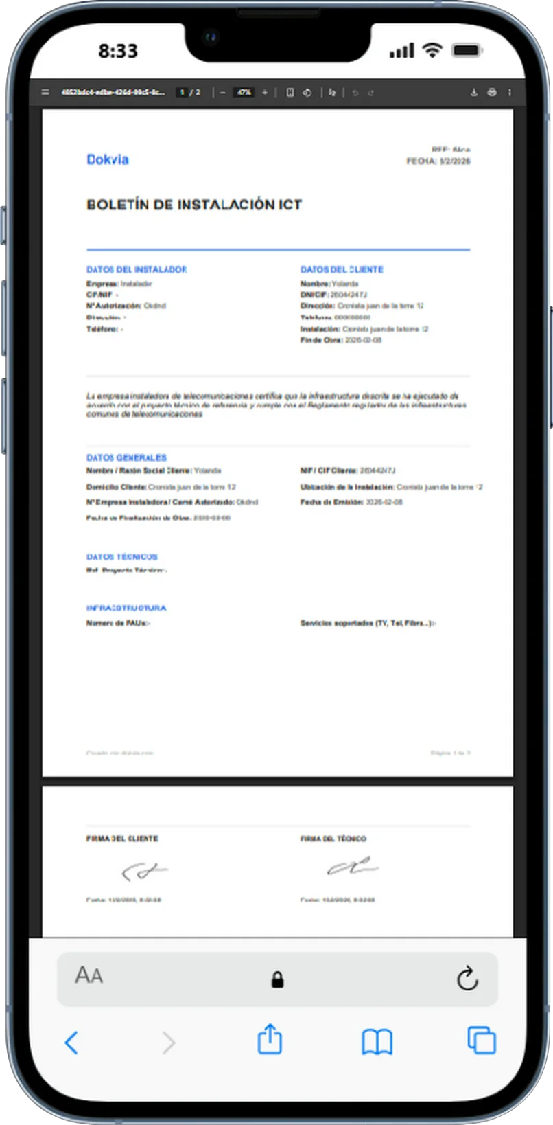 Ejemplo de documento generado con Dokvia
